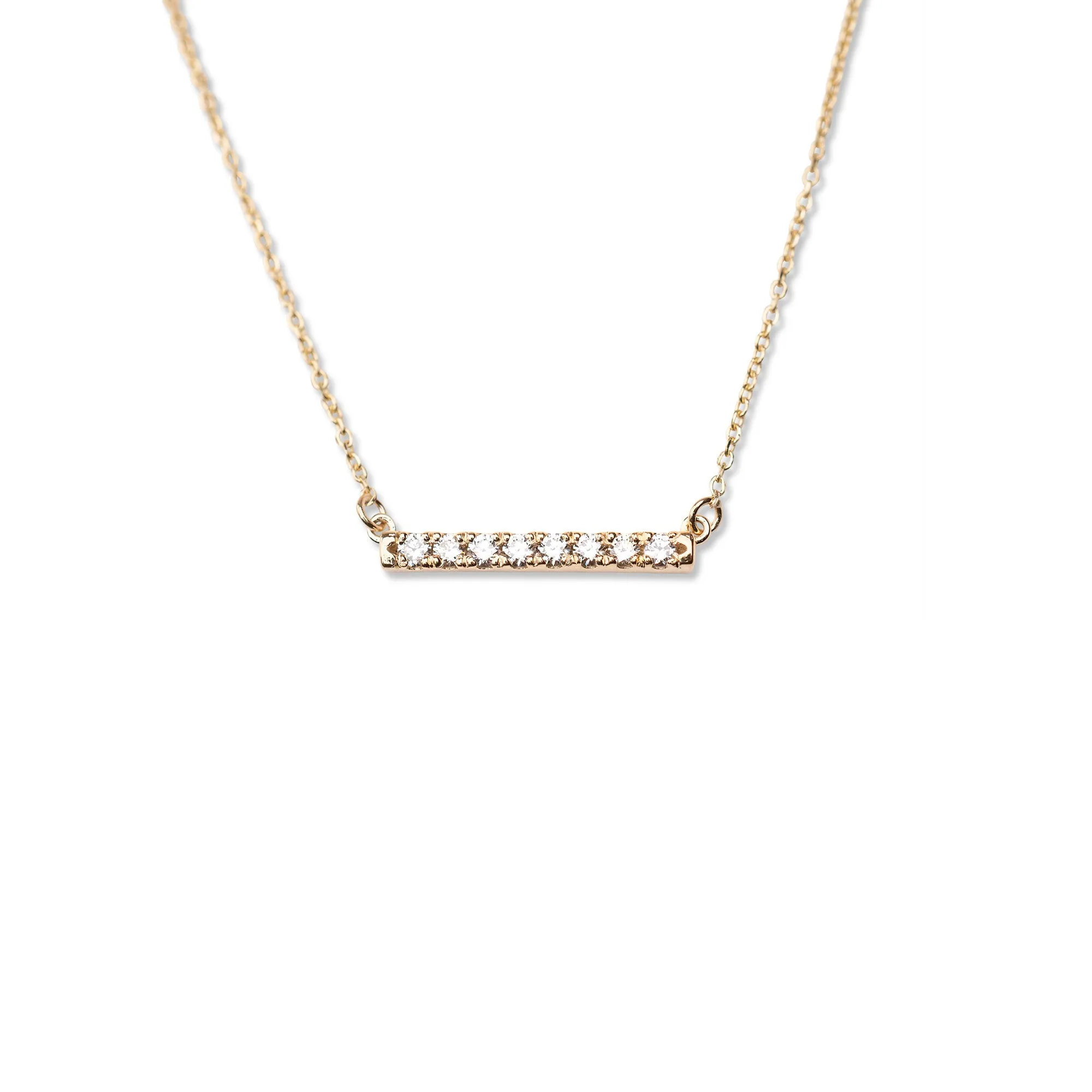14k Diamond Bar Necklace