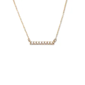 14k Diamond Bar Necklace