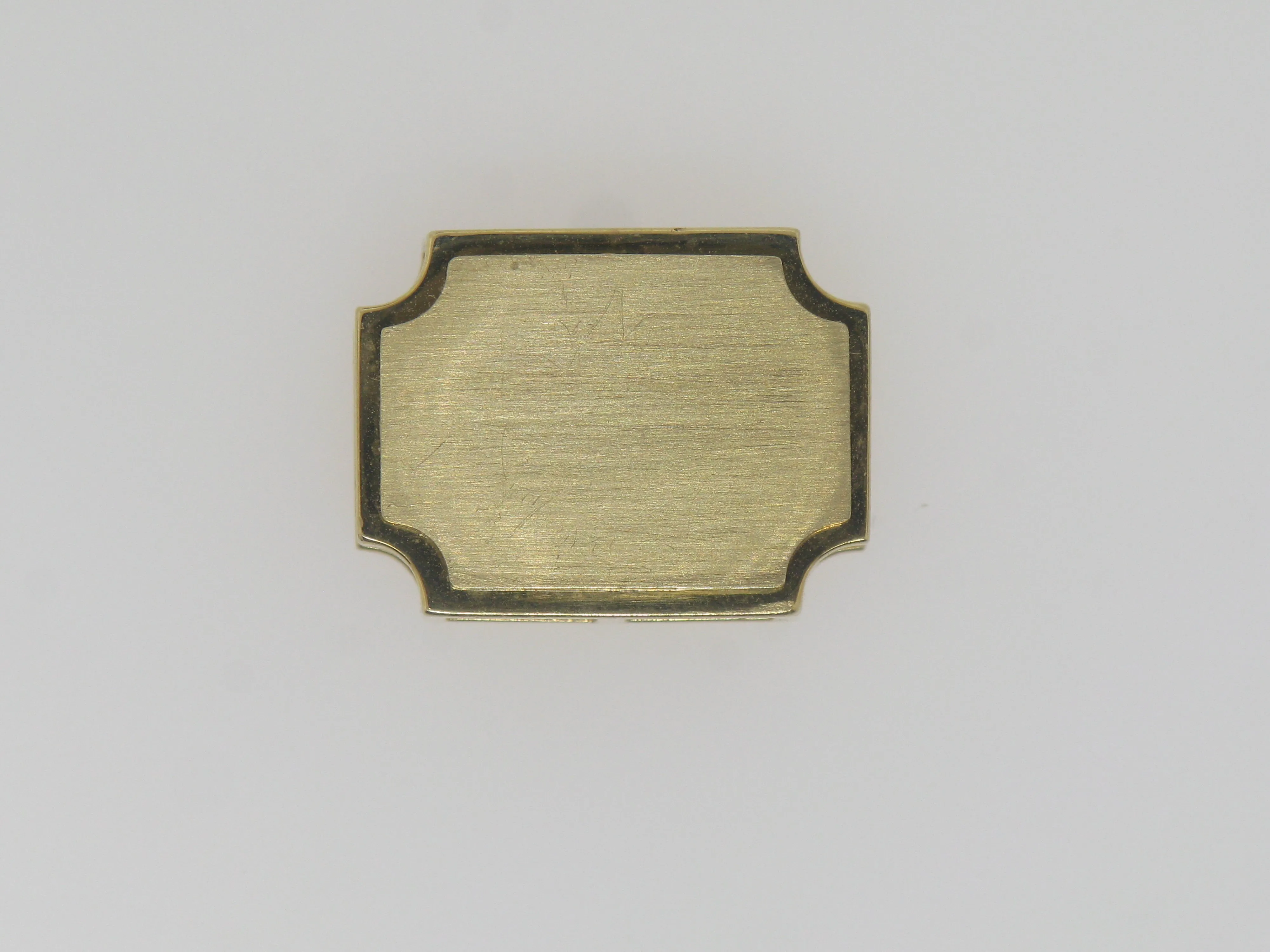 14k Yellow Gold Engravable Brushed Finish with Bright Edges Slide Pendant