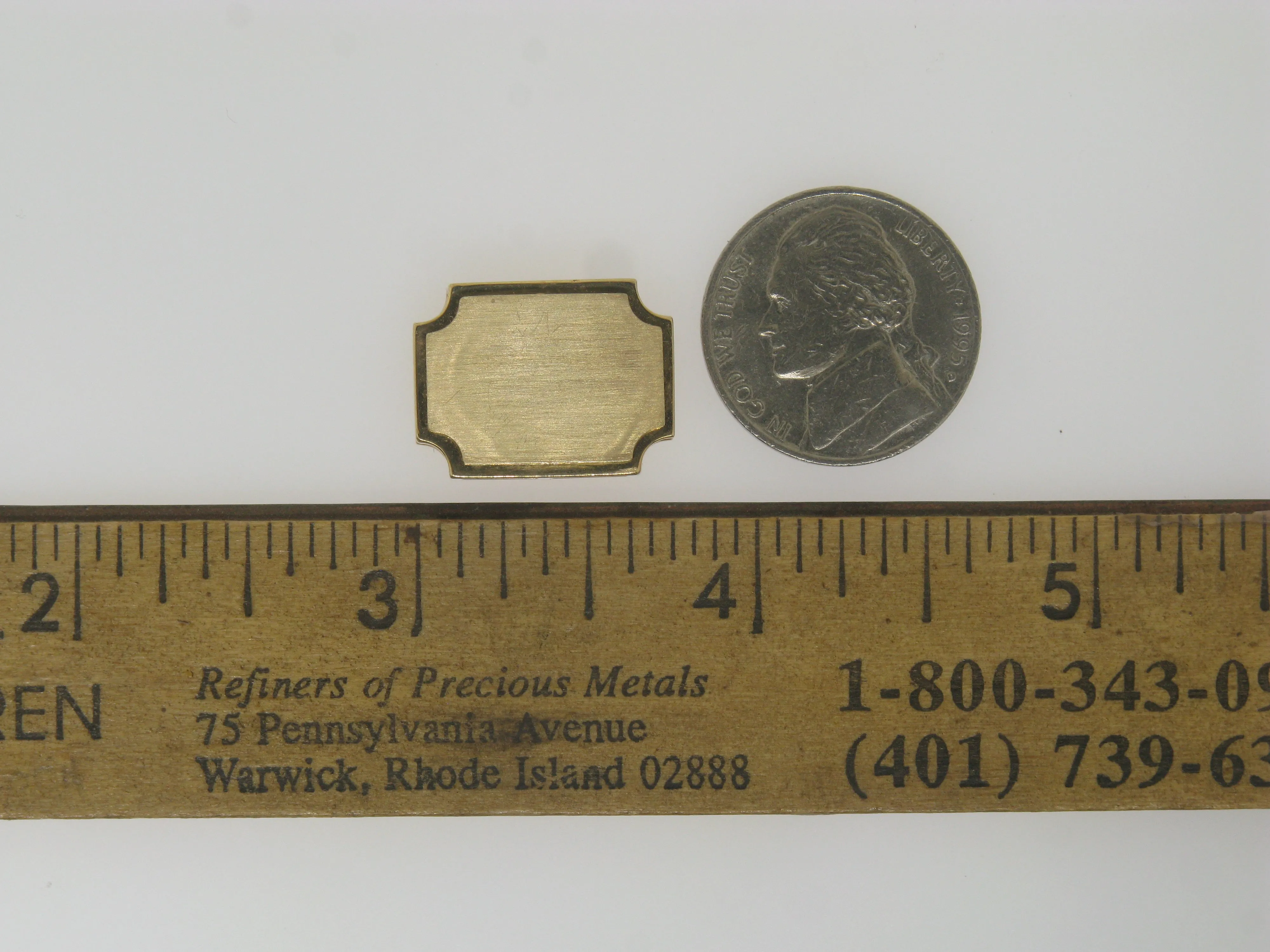14k Yellow Gold Engravable Brushed Finish with Bright Edges Slide Pendant