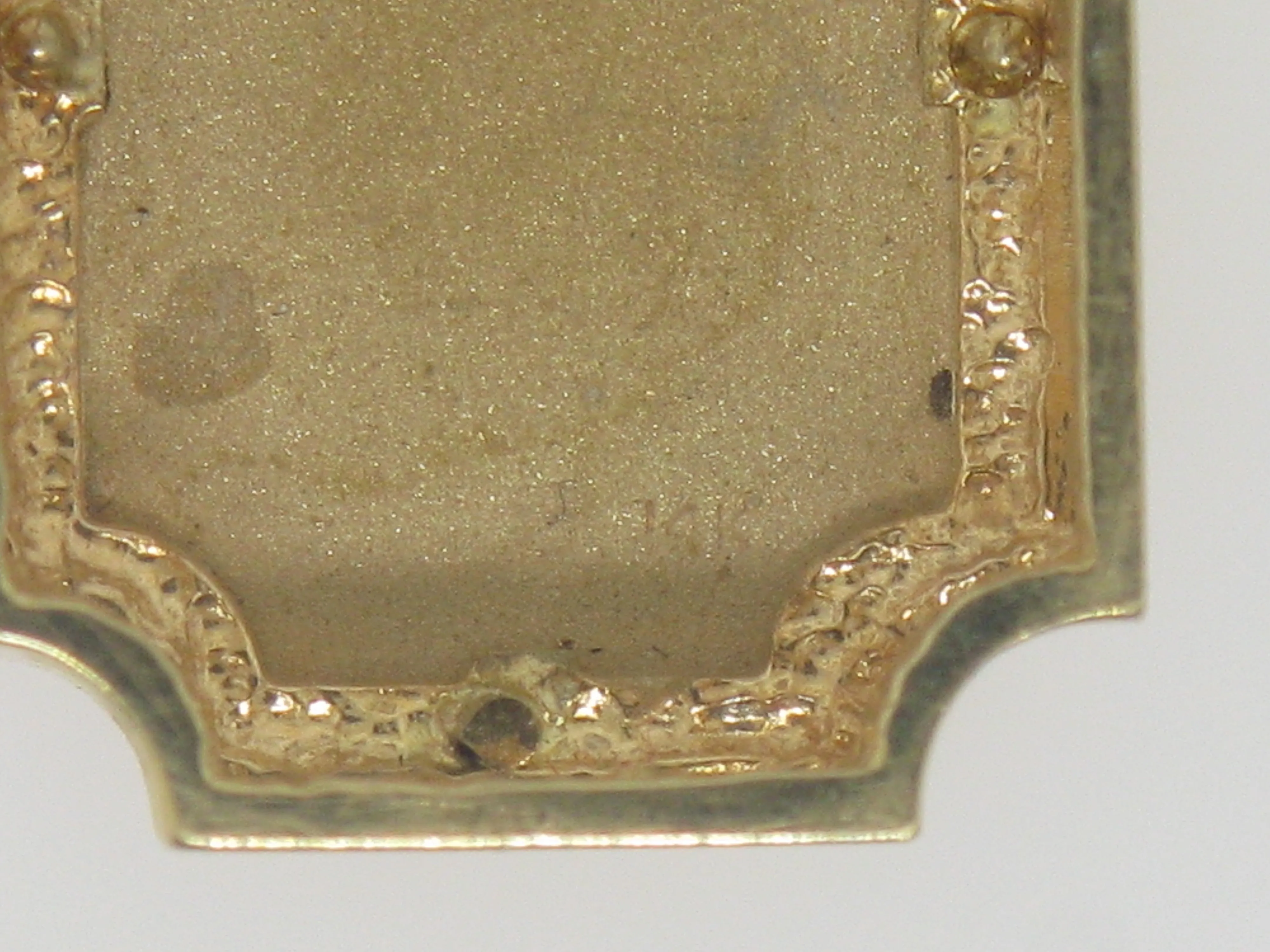 14k Yellow Gold Engravable Brushed Finish with Bright Edges Slide Pendant