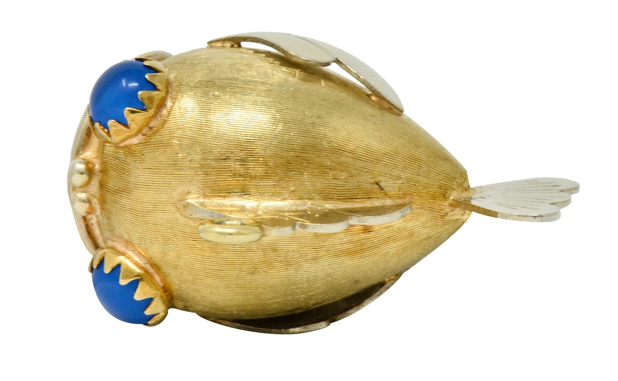 1960's Vintage 14 Karat Two-Tone Gold Fish Charm