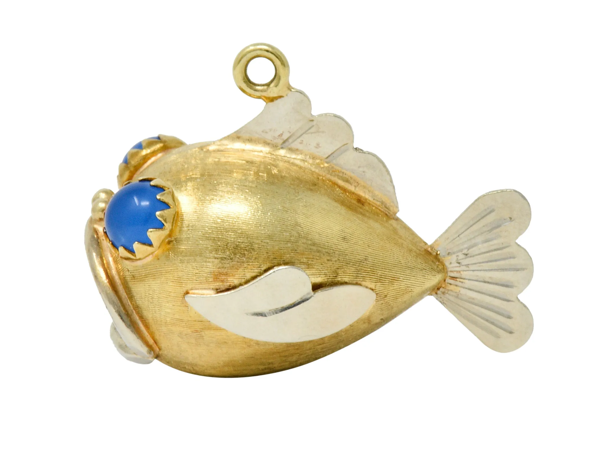 1960's Vintage 14 Karat Two-Tone Gold Fish Charm
