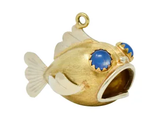1960's Vintage 14 Karat Two-Tone Gold Fish Charm