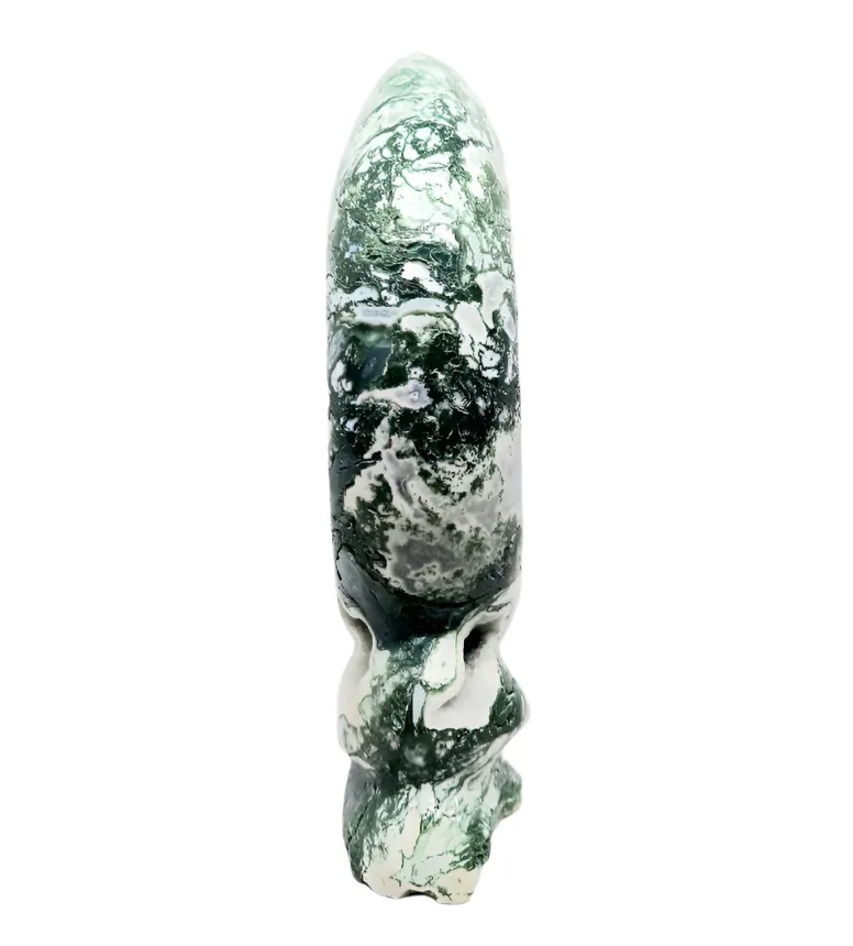 673G Moss Agate Crystal Moon