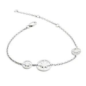 70%  DISCOUNT Three  Circle of Life  Star Charm Bracelet in 925 Sterling Silver