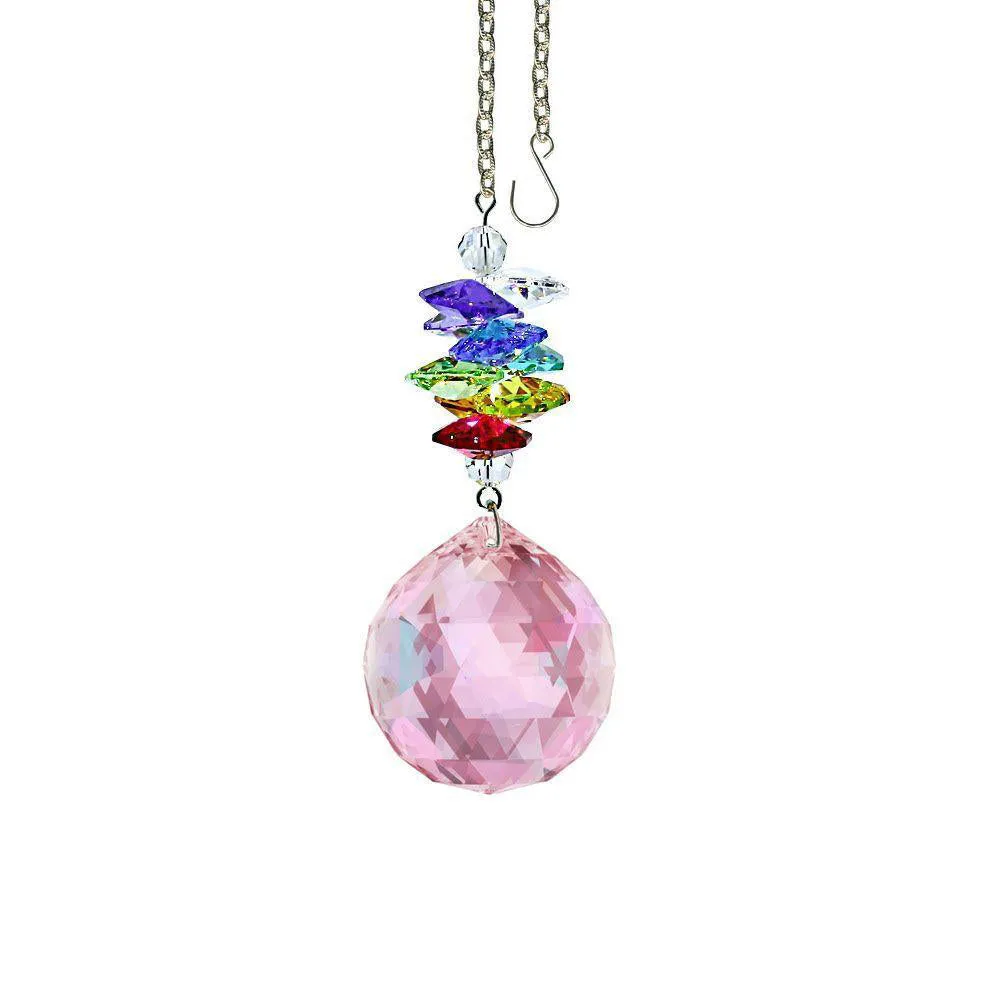 Crystal Ornament Rosaline Crystal Ball Prism Colorful Swarovski Crystals 3-inch