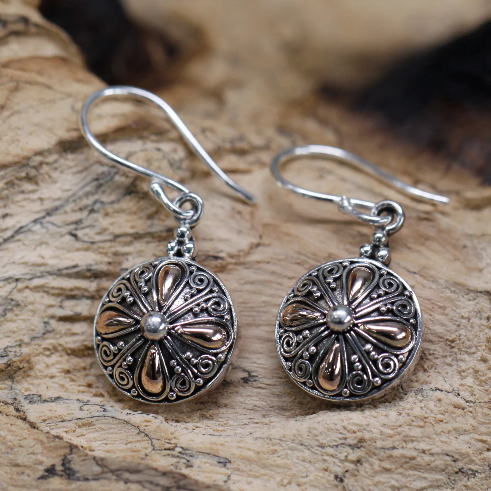 Elegant Silver & Gold Classic Round Earrings | Timeless & Ethically Sourced Jewelry