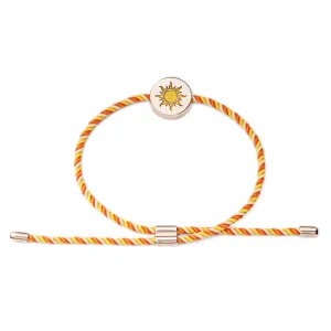 FESTIVAL TIME! 70% DISCOUNT Colourful Festival 18 ct Rose Gold Vermeil Sun Feline Spirit Luxury Cord bracelet