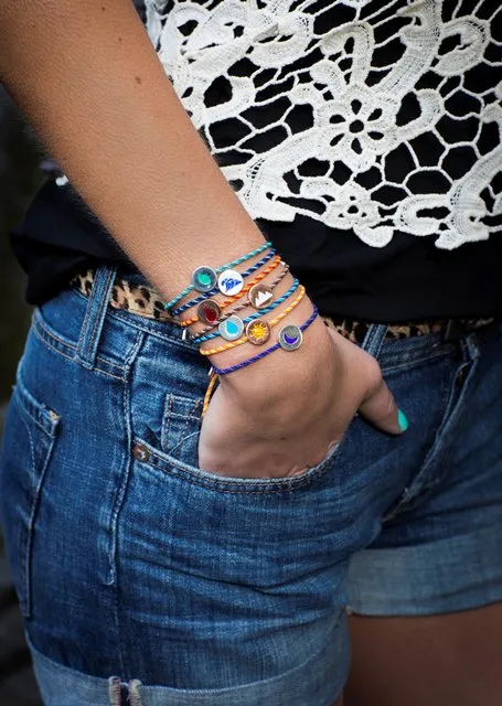 FESTIVAL TIME! 70% DISCOUNT Colourful Festival 18 ct Rose Gold Vermeil Sun Feline Spirit Luxury Cord bracelet