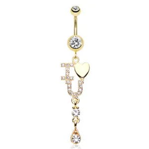 Golden Bella Amore Navel Bar