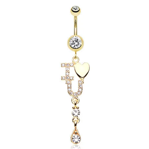 Golden Bella Amore Navel Bar
