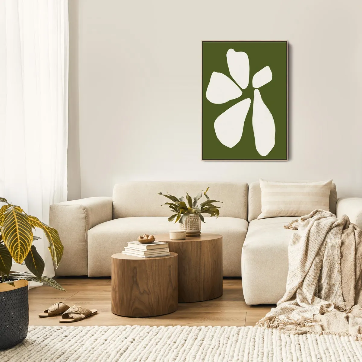 Green Anemone Abstract Flower Art
