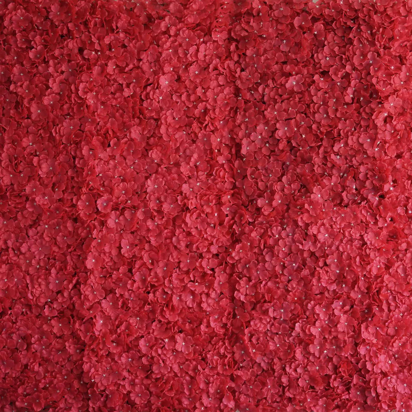 Hydrangea Artificial Flower Wall Mat Panel - Red - 4 panels