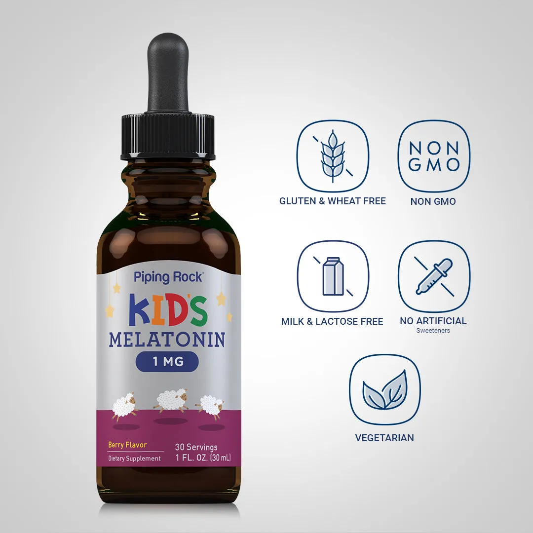 Kids Melatonin (3 Pack), 1 mg, 1 fl oz (30 mL) Dropper Bottle