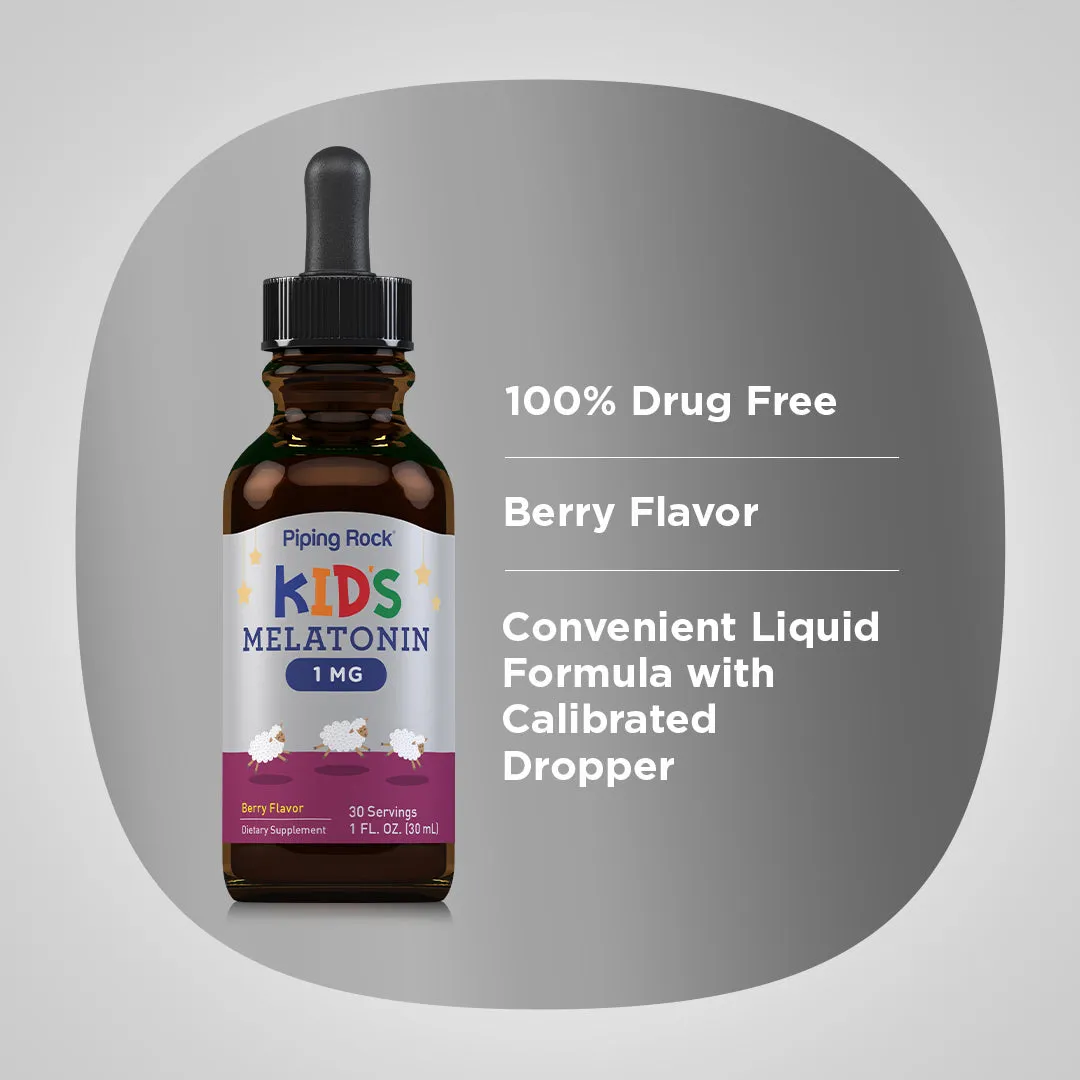 Kids Melatonin (3 Pack), 1 mg, 1 fl oz (30 mL) Dropper Bottle