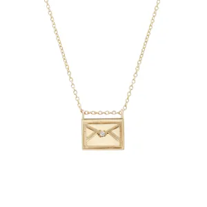 Letter postcard charm necklace