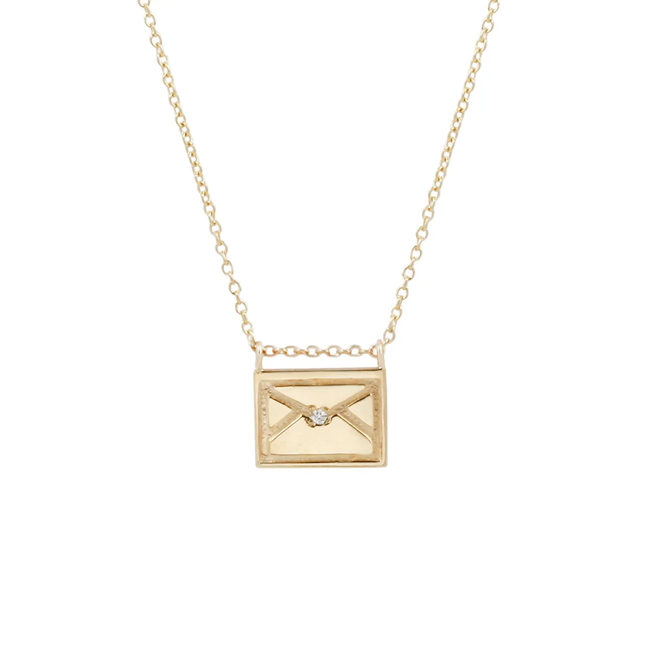 Letter postcard charm necklace