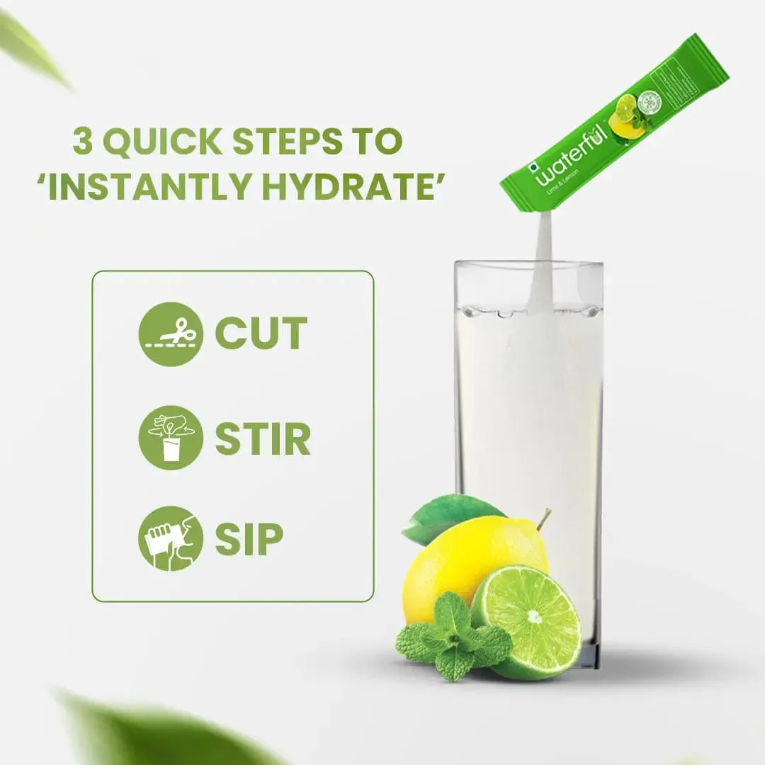Lime and Lemon (30 gms X 5 sachets) 10  Vitamins & Minerals, Low Cal Hydration Powder Mix