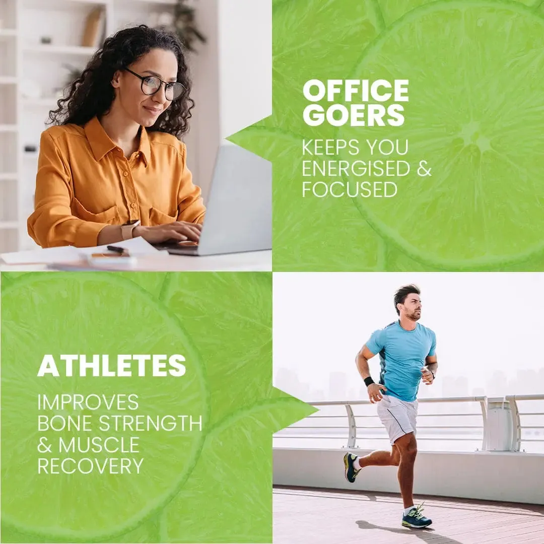 Lime and Lemon (30 gms X 5 sachets) 10  Vitamins & Minerals, Low Cal Hydration Powder Mix
