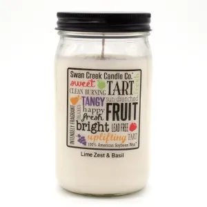 Lime Zest & Basil 24oz Pantry Jar by Swan Creek Candle
