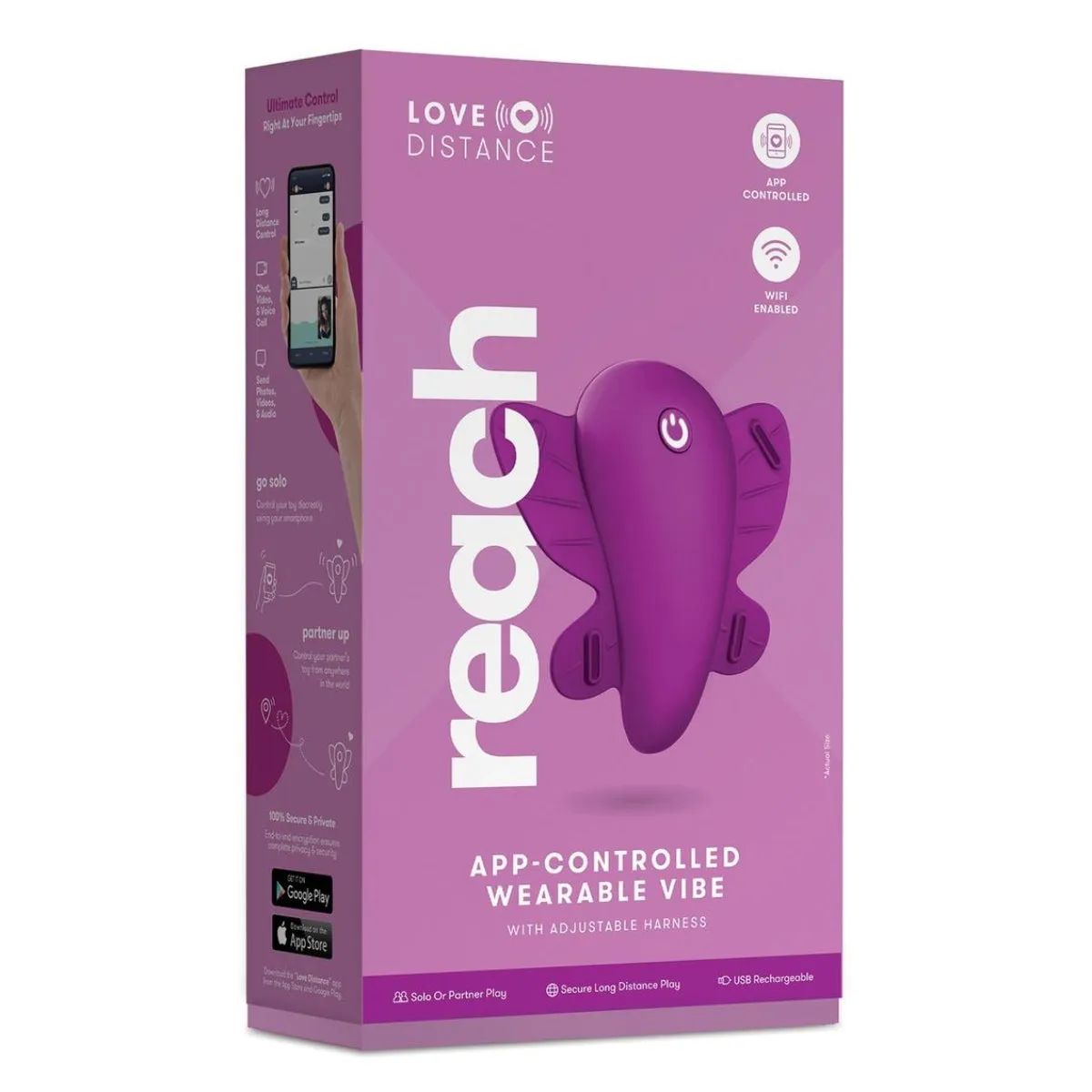 Love Distance Reach App Controlled Wearable Vibrator Rose