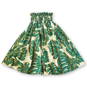 Monstera Dream Green Single Pa'u Hawaiian Hula Skirt
