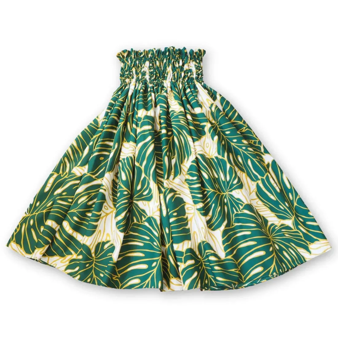 Monstera Dream Green Single Pa'u Hawaiian Hula Skirt