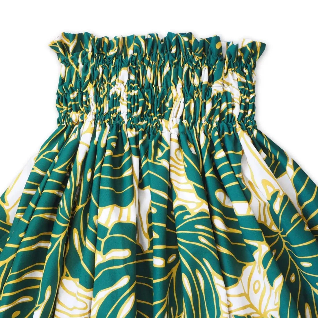 Monstera Dream Green Single Pa'u Hawaiian Hula Skirt