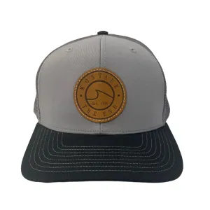 Montauk Surf and Sports The End Wave Leather Ostrich Style Hat in Grey