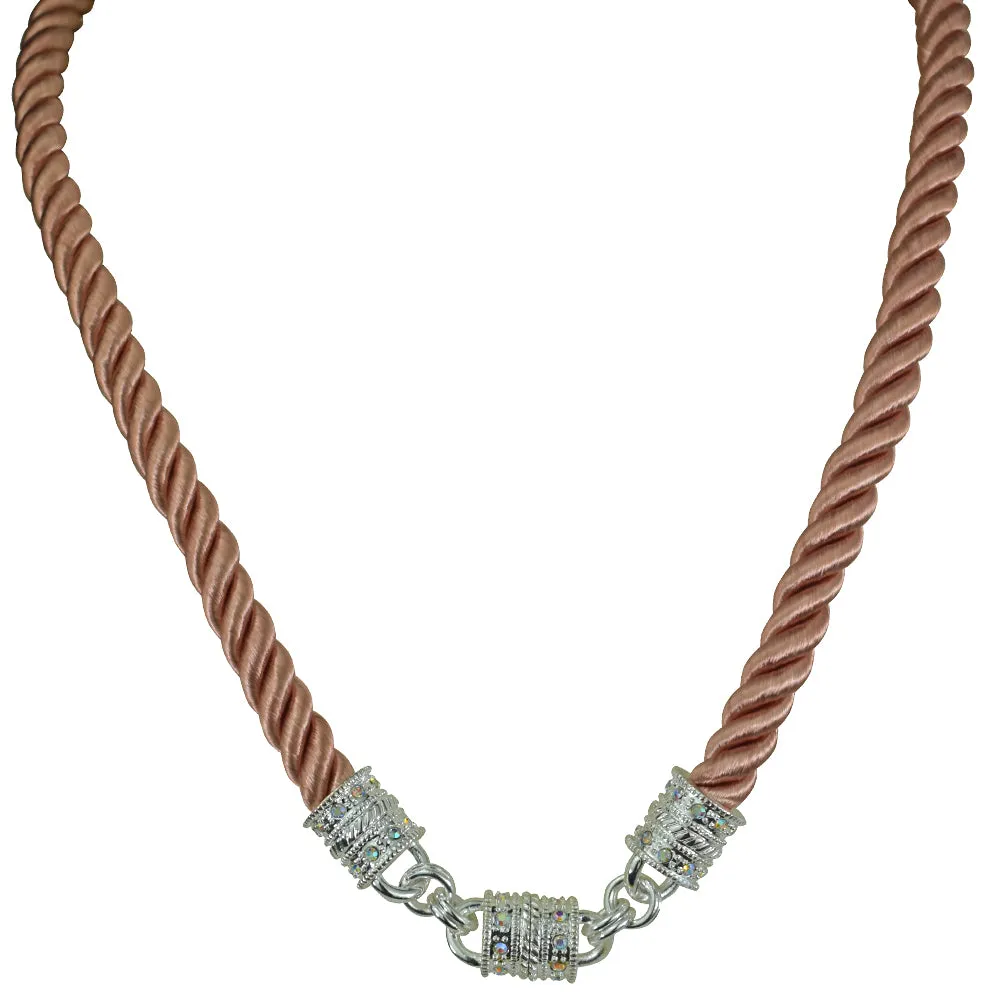 Mystic Cord Magnetic Interchangeable Necklace (Sterling Silvertone/Exotic Sand)