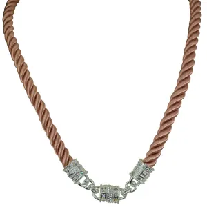 Mystic Cord Magnetic Interchangeable Necklace (Sterling Silvertone/Exotic Sand)