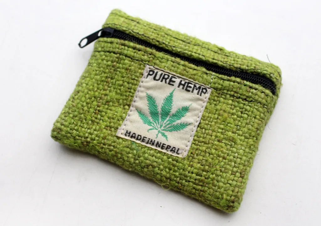 Natural Hemp Zipper Coin Purse