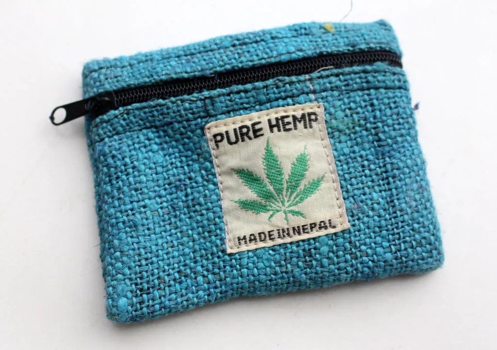 Natural Hemp Zipper Coin Purse