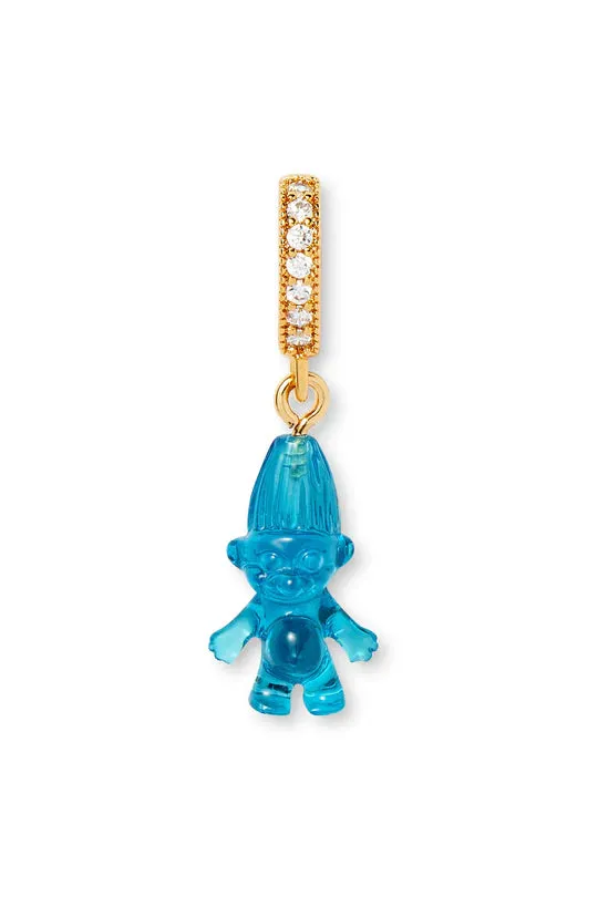 Norwegian Lucky Troll Translucent Pendant, Pave Gold Connector