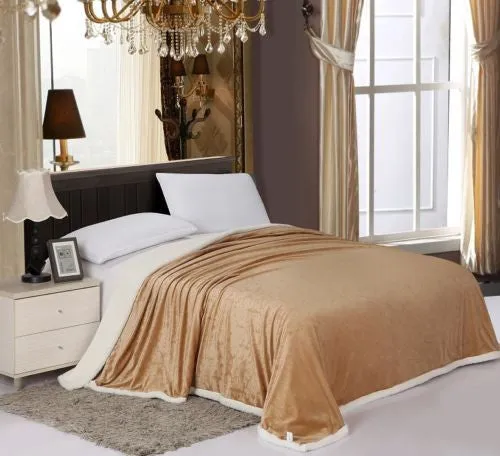 Reversible Soft Sherpa Blanket, Ultra Luxury - Queen 90x90, King 108x90