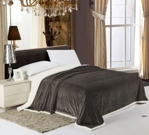 Reversible Soft Sherpa Blanket, Ultra Luxury - Queen 90x90, King 108x90