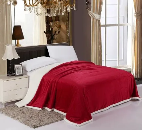Reversible Soft Sherpa Blanket, Ultra Luxury - Queen 90x90, King 108x90