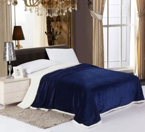 Reversible Soft Sherpa Blanket, Ultra Luxury - Queen 90x90, King 108x90