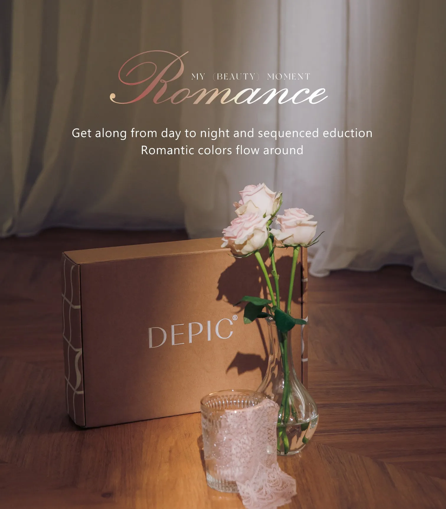 Romance-Full Coverage Light and Thin Dimentional Cotton Bra Set Dawn Powdery Pink