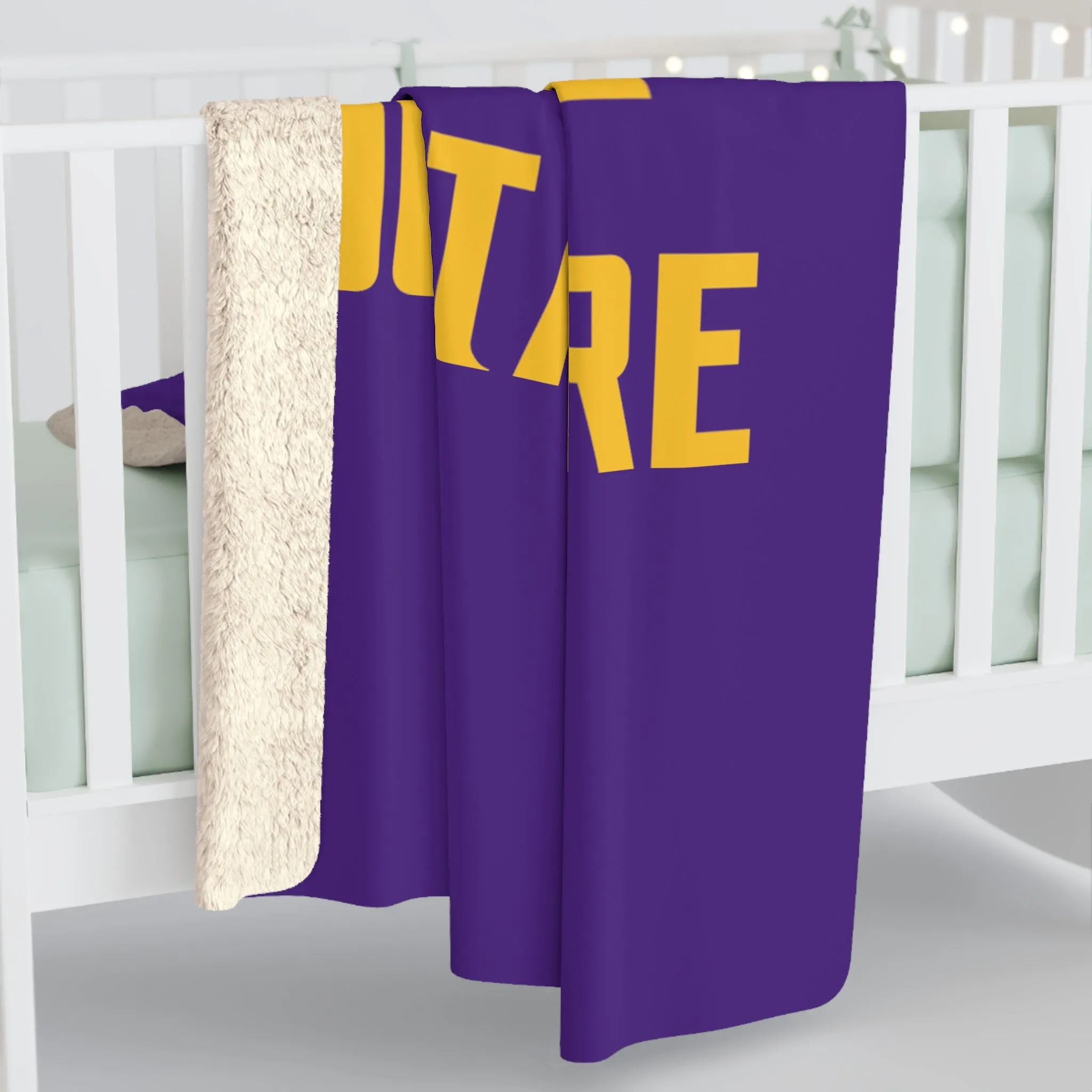 Sherpa Fleece Blanket - Purple/Gold - Get OUTTA Here