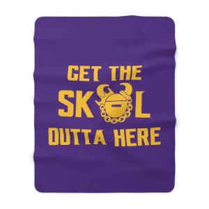 Sherpa Fleece Blanket - Purple/Gold - Get OUTTA Here