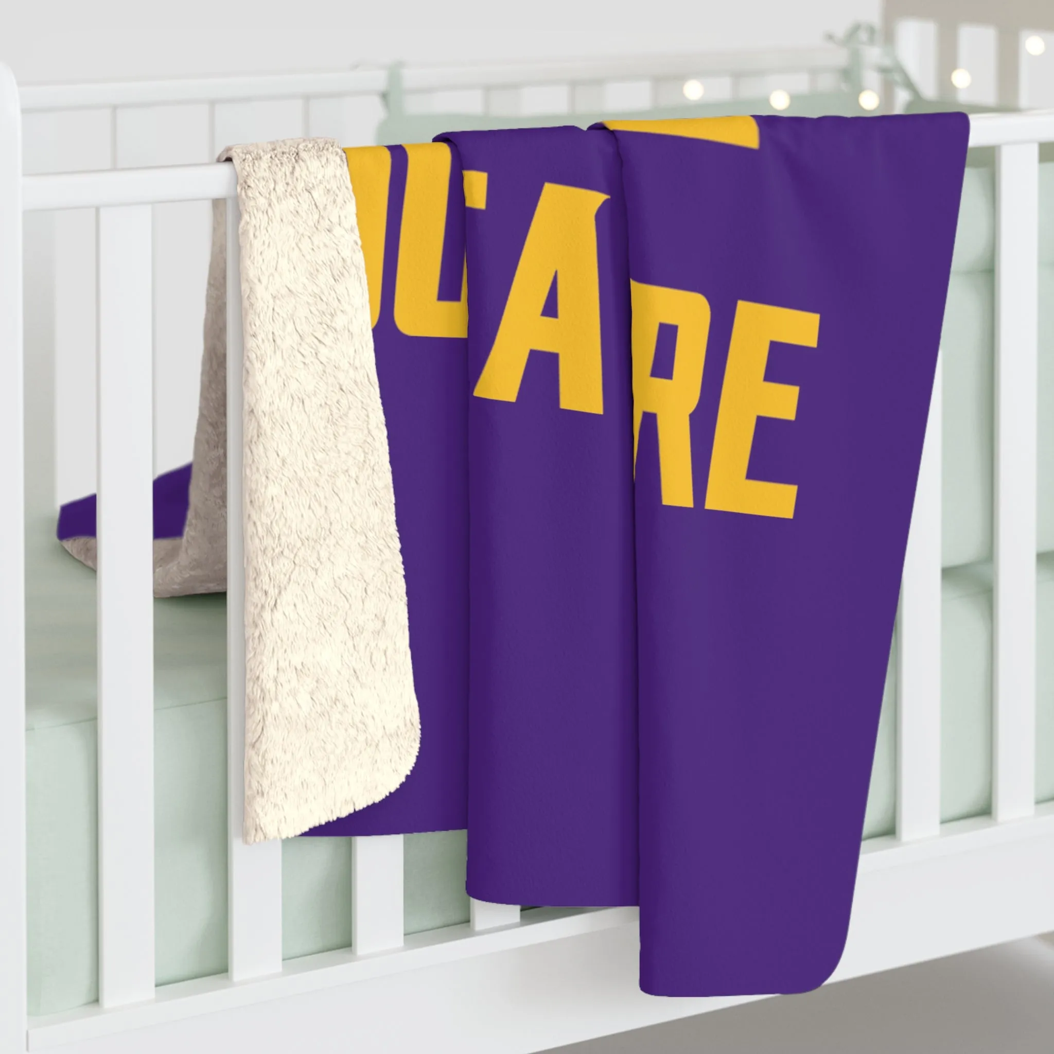 Sherpa Fleece Blanket - Purple/Gold - Get OUTTA Here