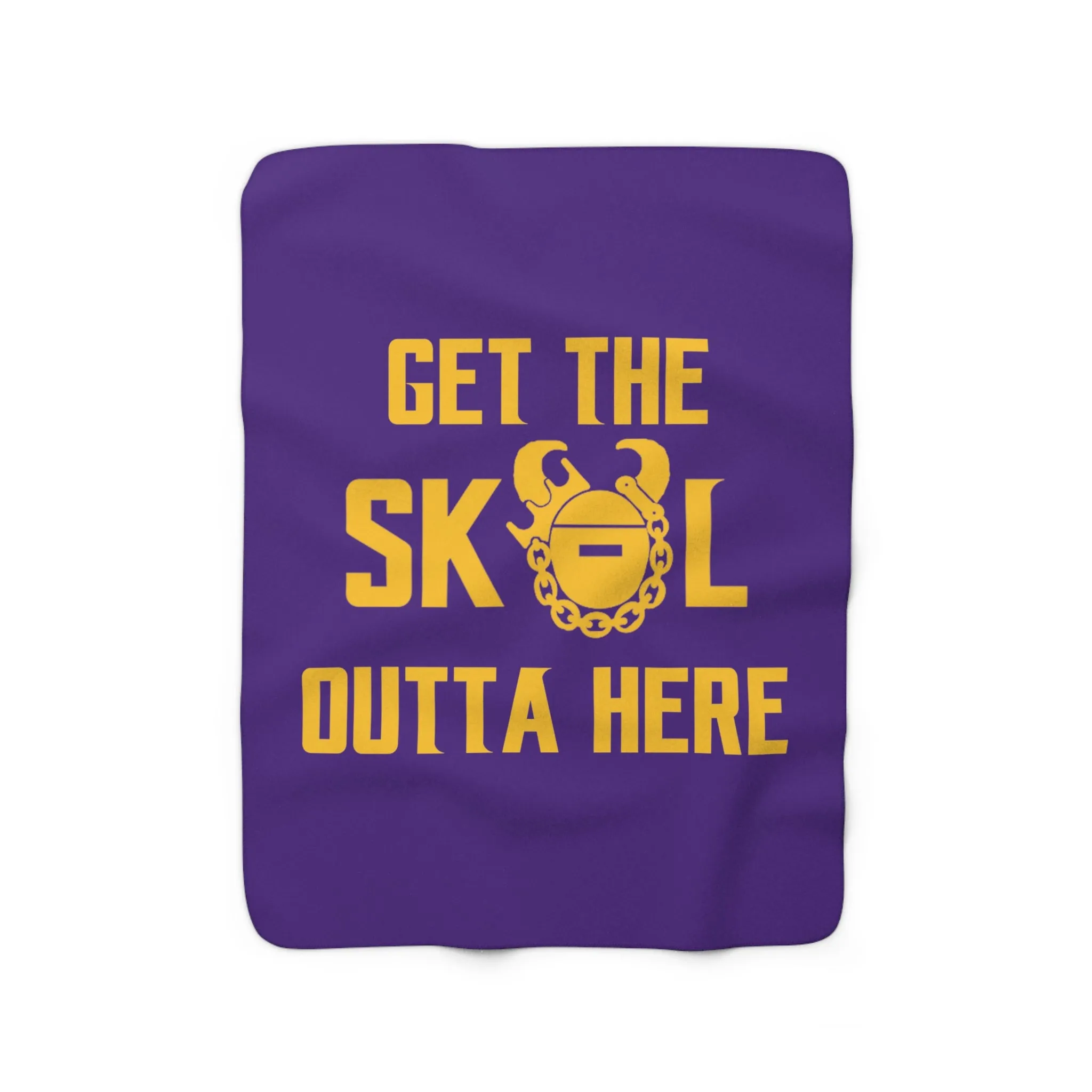 Sherpa Fleece Blanket - Purple/Gold - Get OUTTA Here