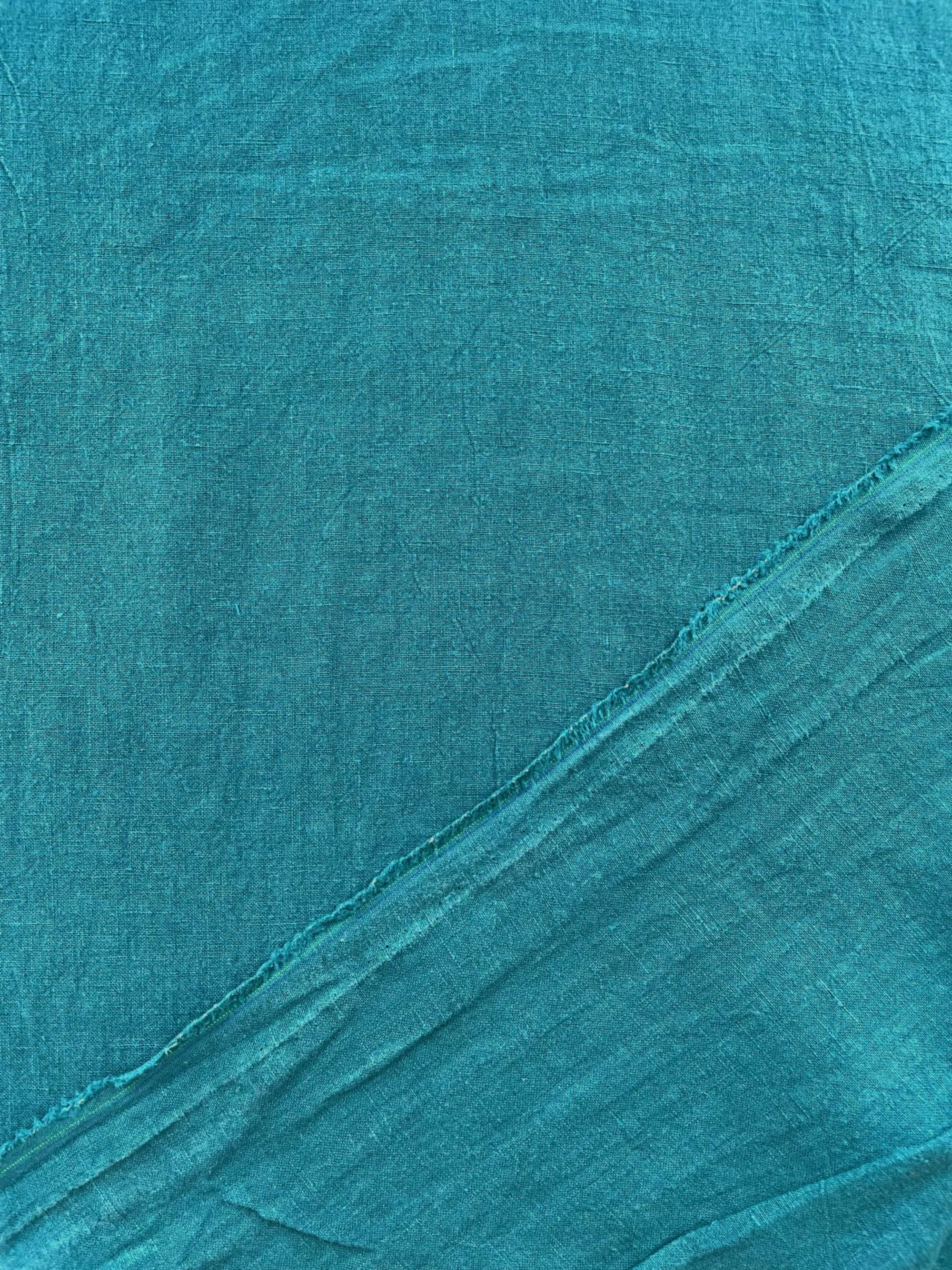 Soft Washed Lightweight Linen Fabric in Caribbean Blue