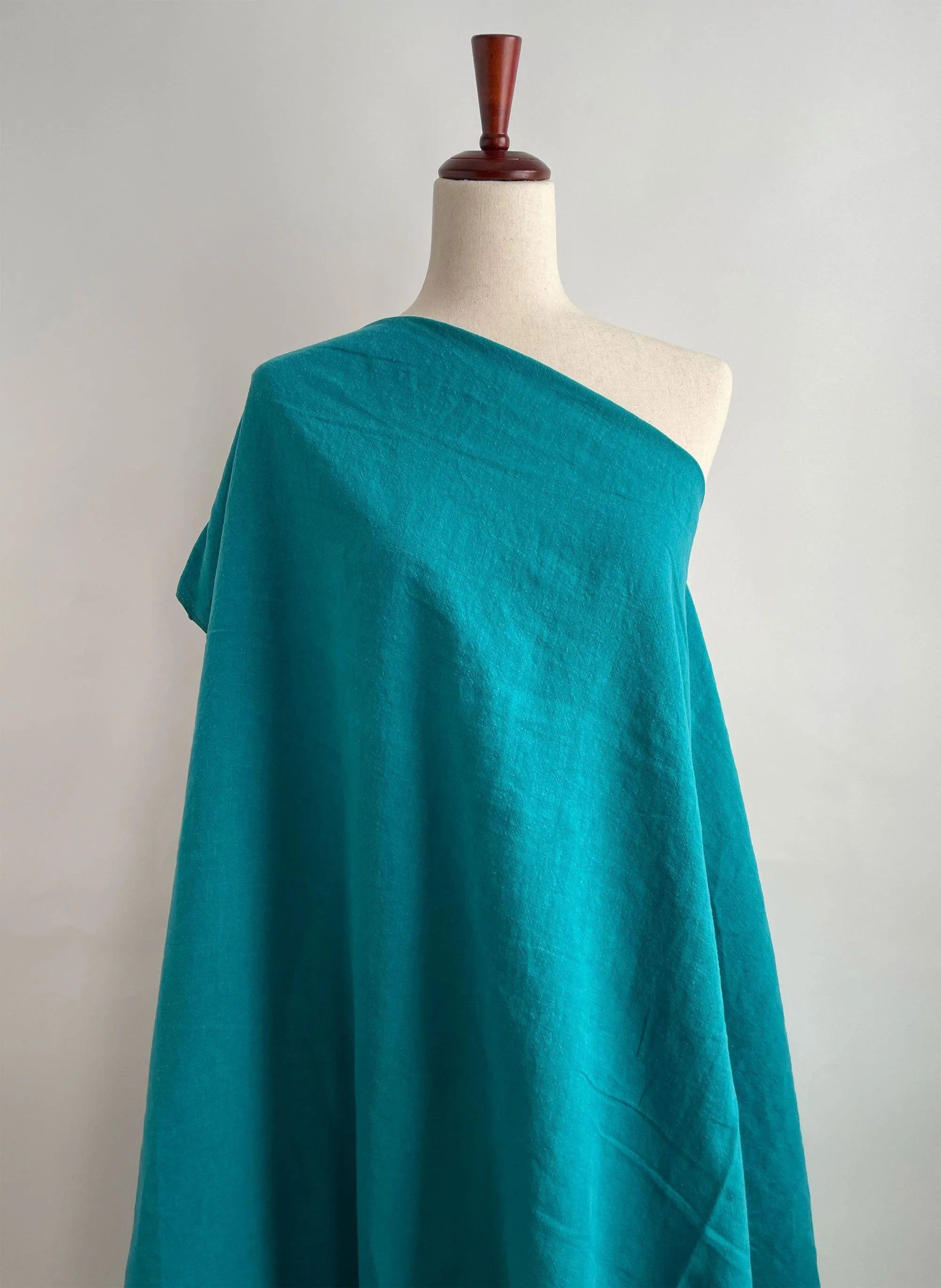 Soft Washed Lightweight Linen Fabric in Caribbean Blue