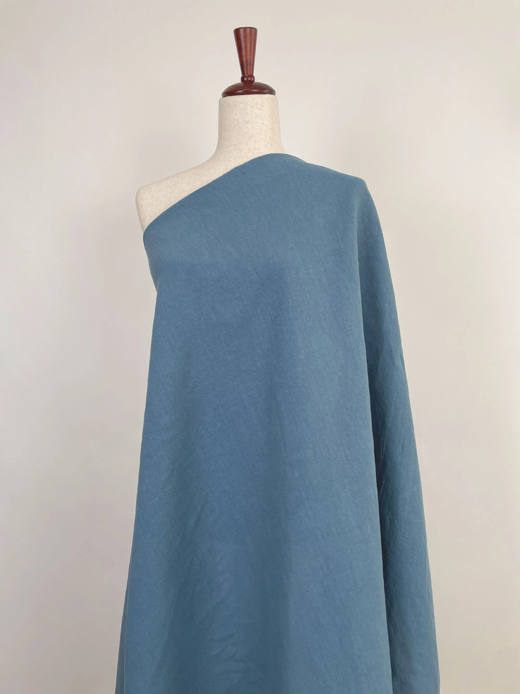 Soft Washed Lightweight Linen Fabric in Cornflower