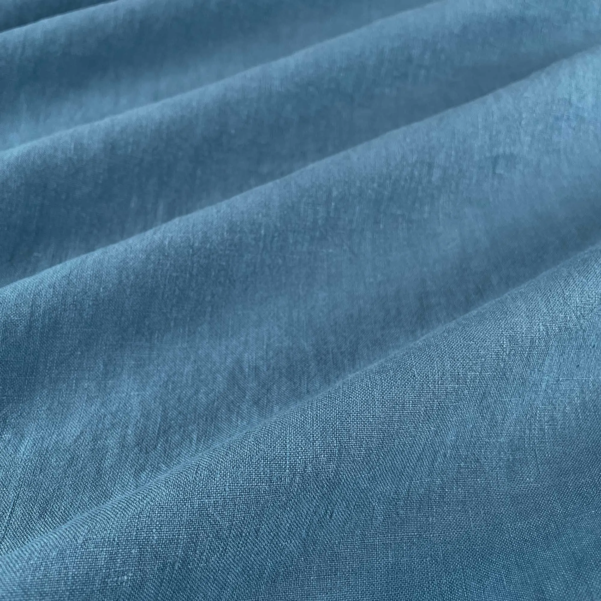 Soft Washed Lightweight Linen Fabric in Cornflower