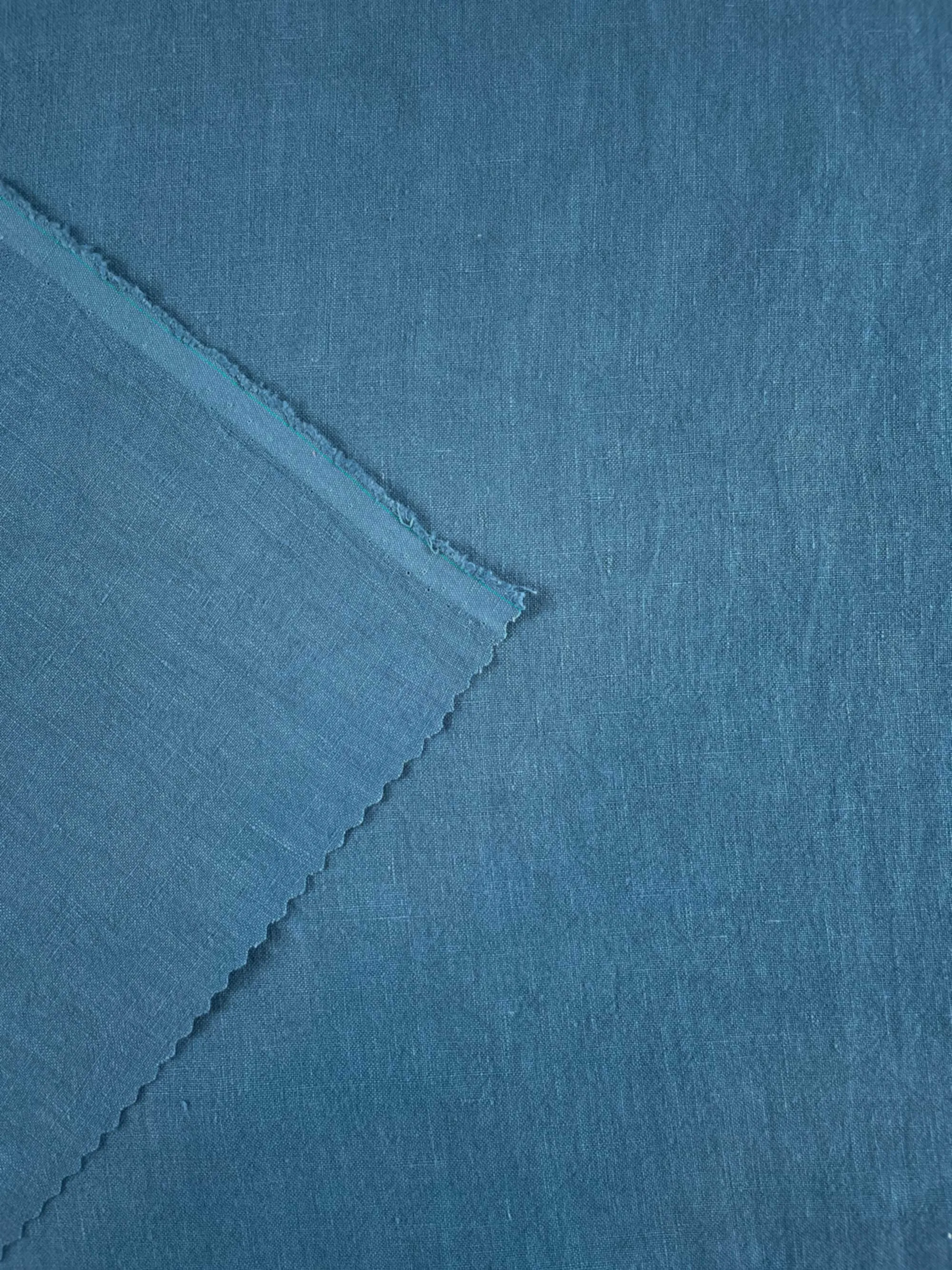 Soft Washed Lightweight Linen Fabric in Cornflower