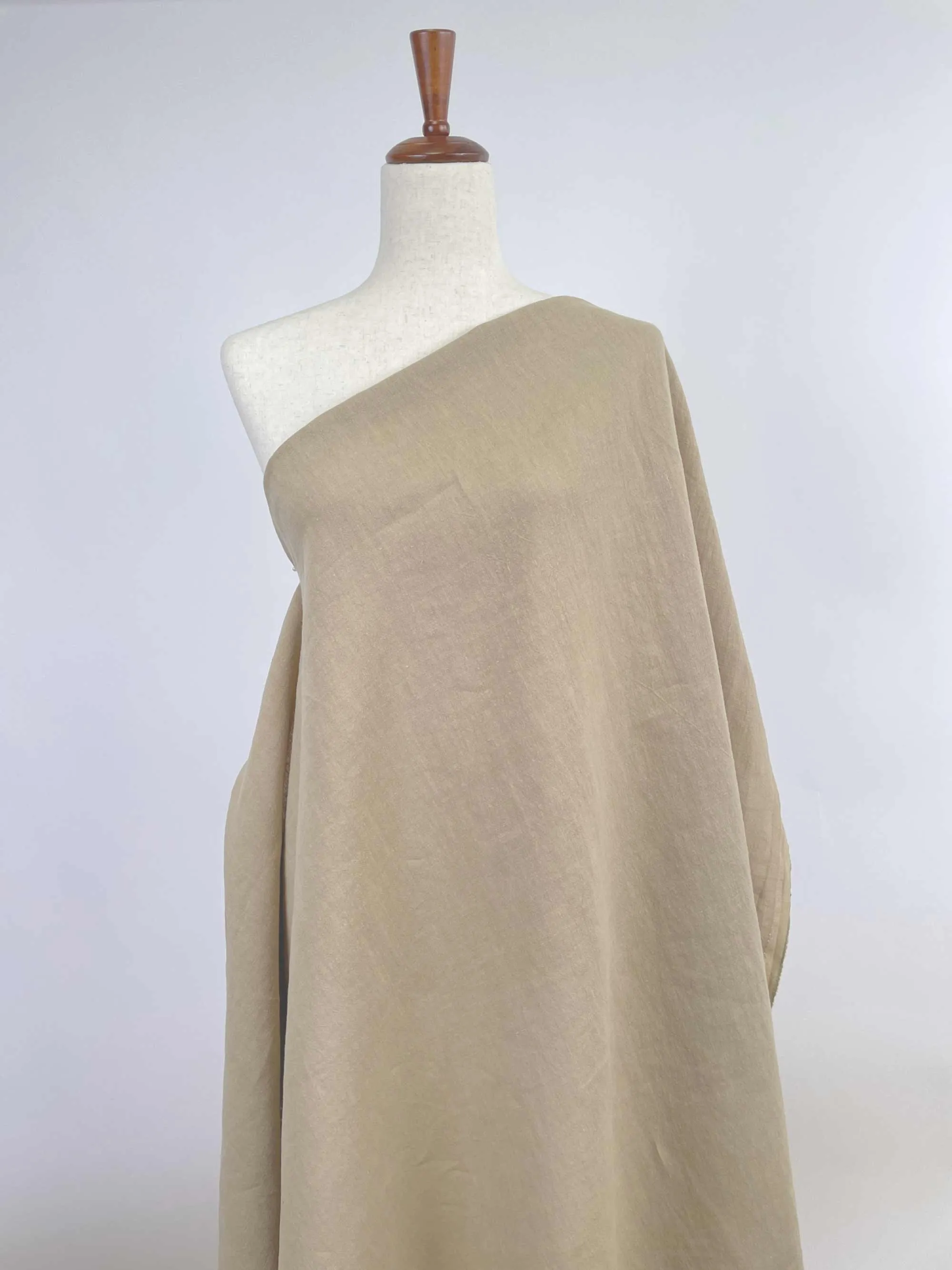 Soft Washed Lightweight Linen Fabric in Latte